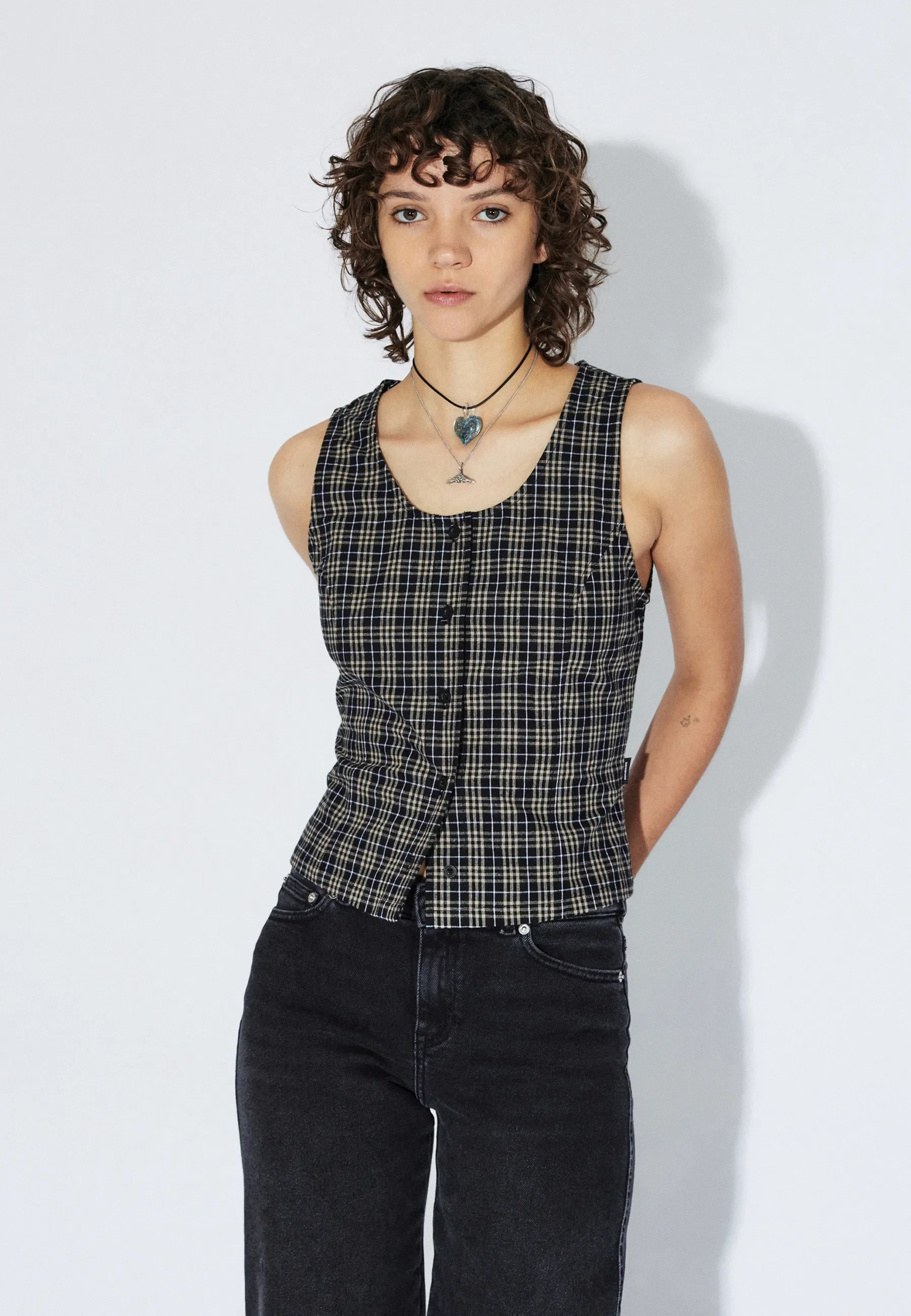 Zola Top - Black Summer Check - Image 5